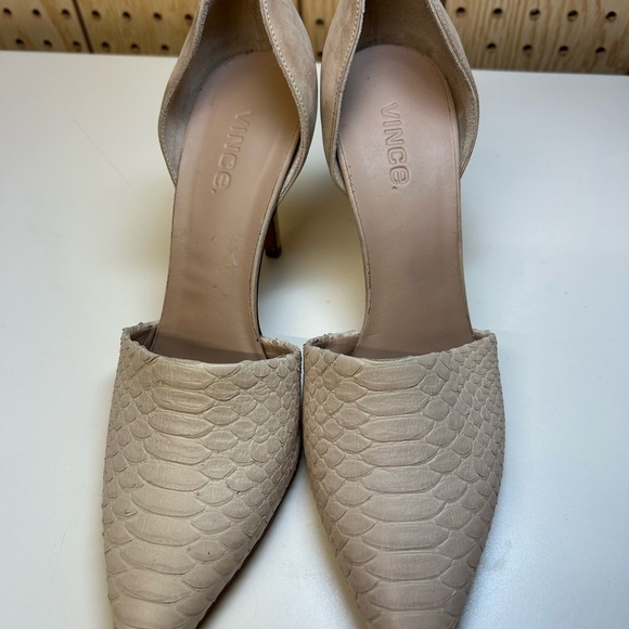 Vince Claire Python Pointed Toe Heels - Picture 2 of 10